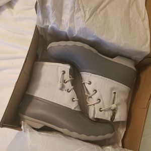 Sperry Canvas Grey Boots